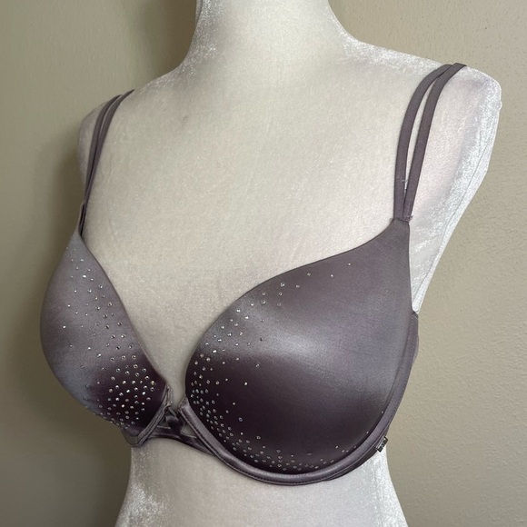 Victoria’s Secret Very Sexy Push-Up Crystal Rhinestone Embellished Grey Bra - Picture 5 of 16